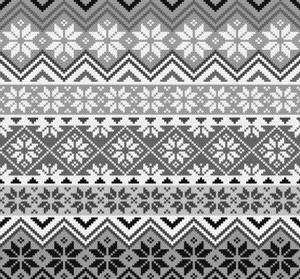 Ambesonne Nordic Fabric by The Yard, Knitting Theme Chevron Pixel Art Pattern Scandinavian Ornament Classic Motifs